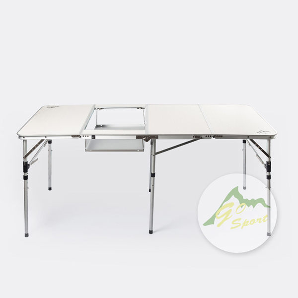 Go Sport 台灣 四折火鍋桌 91706 烤肉桌 BBQ桌 燒烤桌 摺疊桌 休閒桌 料理桌【易遨遊】
