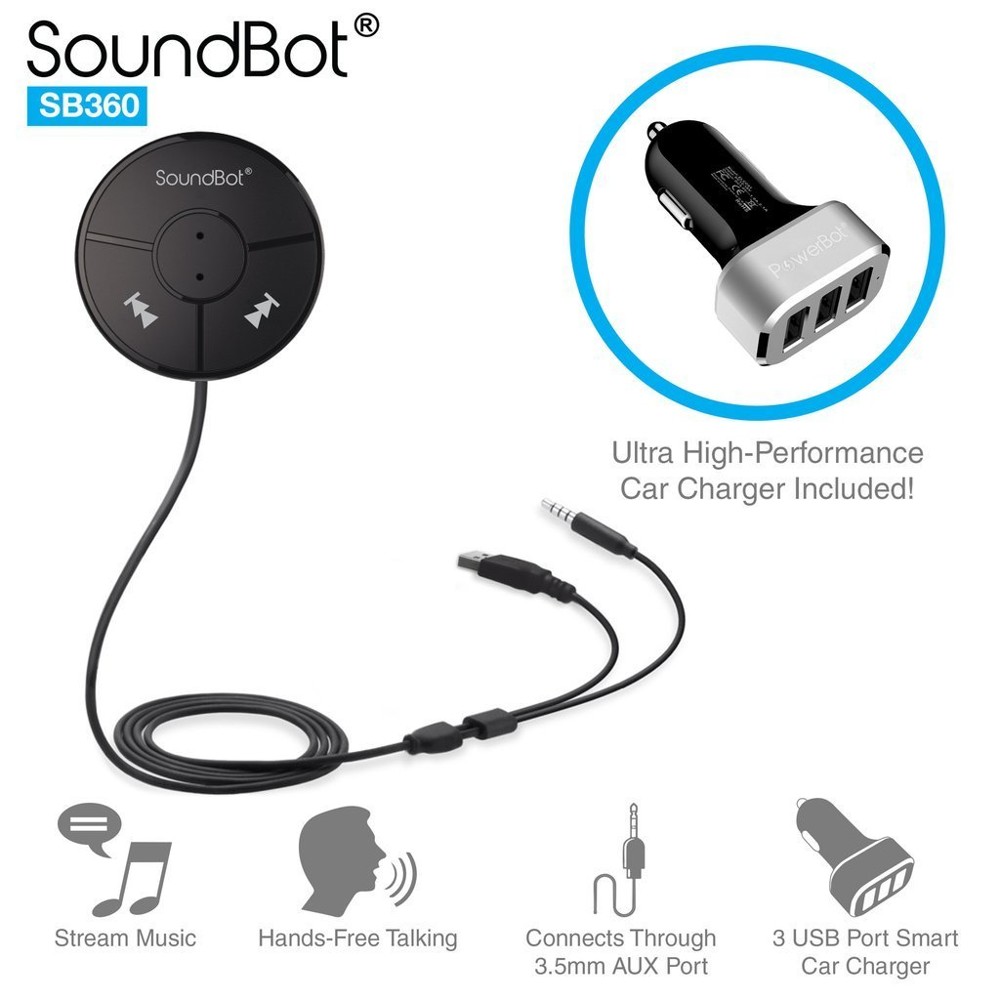 美國聲霸soundbot Sb360 車用藍牙4 0音樂接收播放分享藍牙傳輸器5 1a車用充電器 松果購物 買不完的生活好物 Line購物