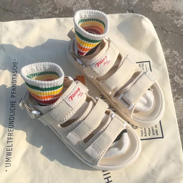 全館85折配裙子的鞋子學生2019洋氣網紅ins潮運動涼鞋女百搭兩穿涼拖女鞋