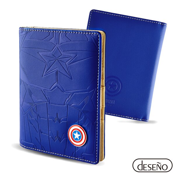 【加賀皮件】DESENO Marvel 漫威英雄 胸甲浮雕護照夾 美國隊長 B1135-0009
