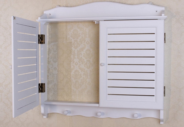 田園風格 白色百葉窗 牆壁掛飾牆飾壁飾 配電箱電表箱電錶箱變電箱電箱 遮擋裝飾用窗框(大)