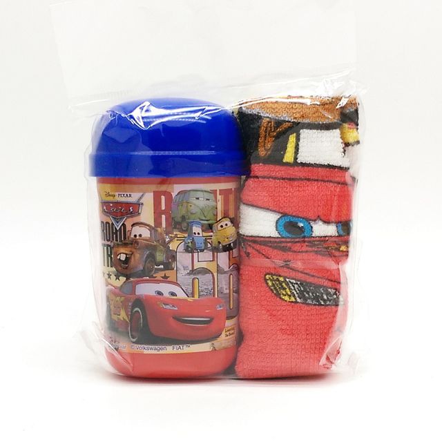 日本製 Skater 卡通明星 小毛巾附收納罐 CARS 麥坤(7688)