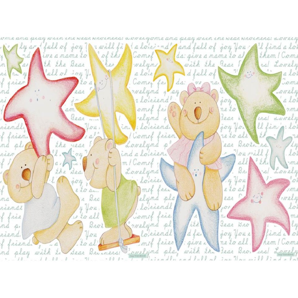 【商品特色】各式卡通圖案，可分割連結隨意展現創意，仿手繪的顏色如同直接畫在壁面上的真畫，適合貼於水泥漆與乳膠漆的壁面、金屬、木板、櫥櫃、門窗、傢俱等處。【商品規格】材質：乙烯規格：31cmX31cm(