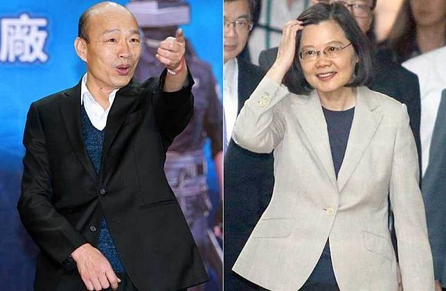 國民黨總統參選人韓國瑜(左圖)、民進黨蔡英文(右圖)。(中時資料照片)