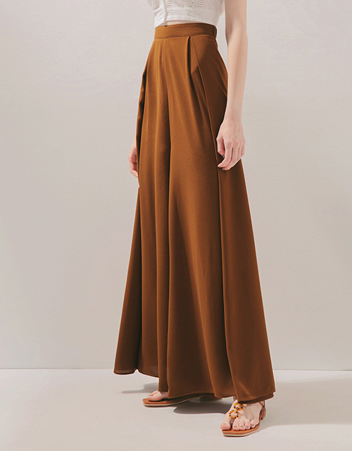 顯瘦打摺雪紡落地寬褲
