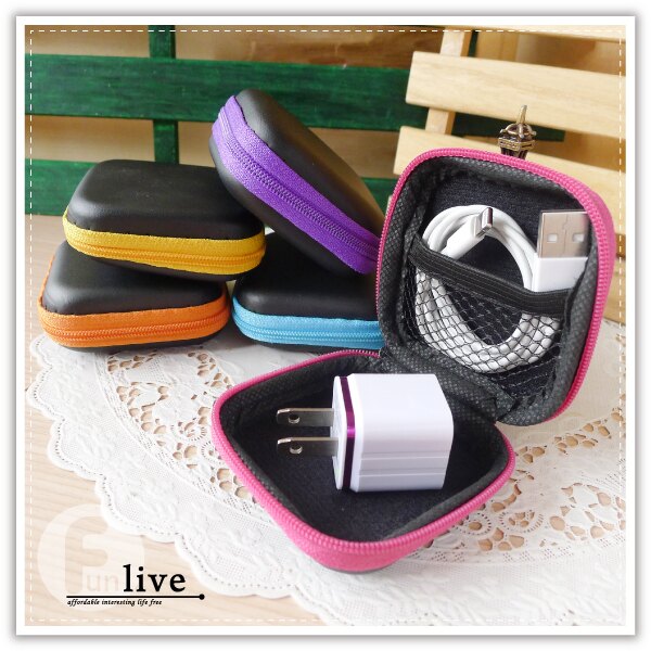 【aife life】方型耳機收納包/馬卡龍迷你零錢包/收納袋/萬用包/鑰匙包/耳機袋/集線/收納/傳輸線收納盒