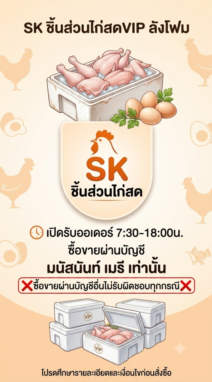 🐤SKชิ้นส่วนไก่สดVIPลังโฟม🍗🐔