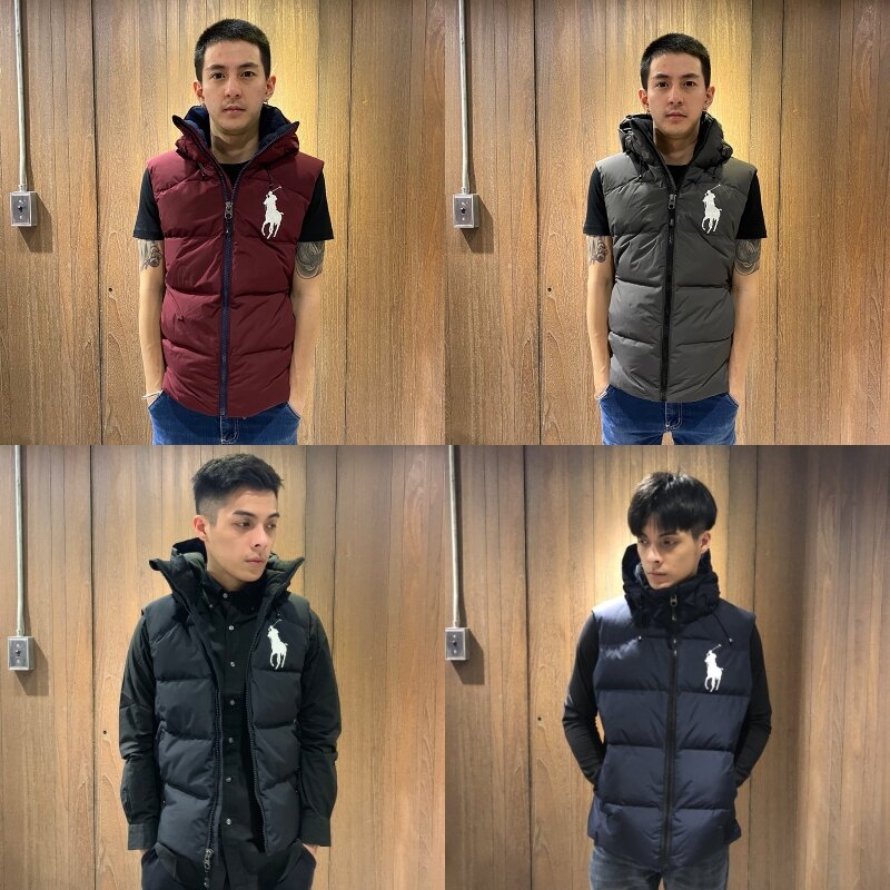 美國百分百【Ralph Lauren】背心 馬甲 RL 無袖外套 Polo 大馬 羽絨 連帽 保暖防寒 J875