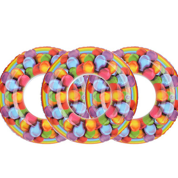 印花救生圈兒童遊泳圈pvc加厚泳圈充氣遊泳圈氣球遊泳親子遊泳圈 運動用品 遊泳用品 泳圈