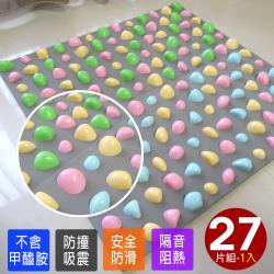 ◎★材質軟硬適中不尖銳可安心|◎★厚底EVA材質可緩衝全身重力|◎★室內戶外皆可使用享受腳底按摩品牌:Abuns類型:巧拼墊主材質:EVA/EPE材質說明:乙烯醋酸乙烯酯共聚物塑膠（EVA塑膠)、PP