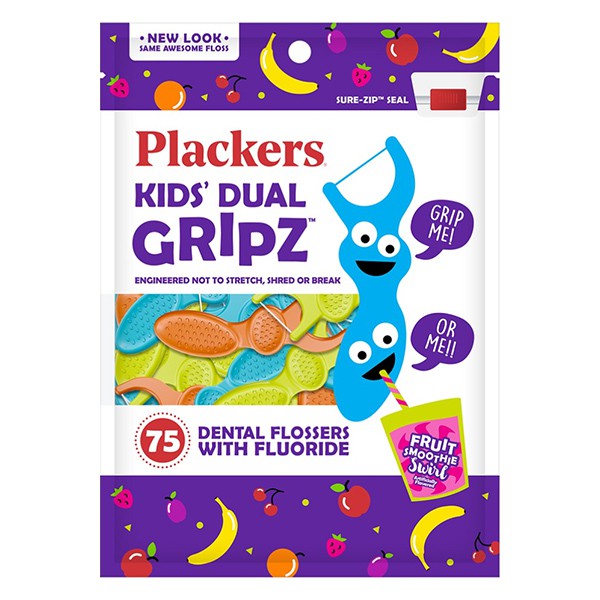 美國Plackers普雷克 兒童塗氟牙線棒75支(果昔口味)