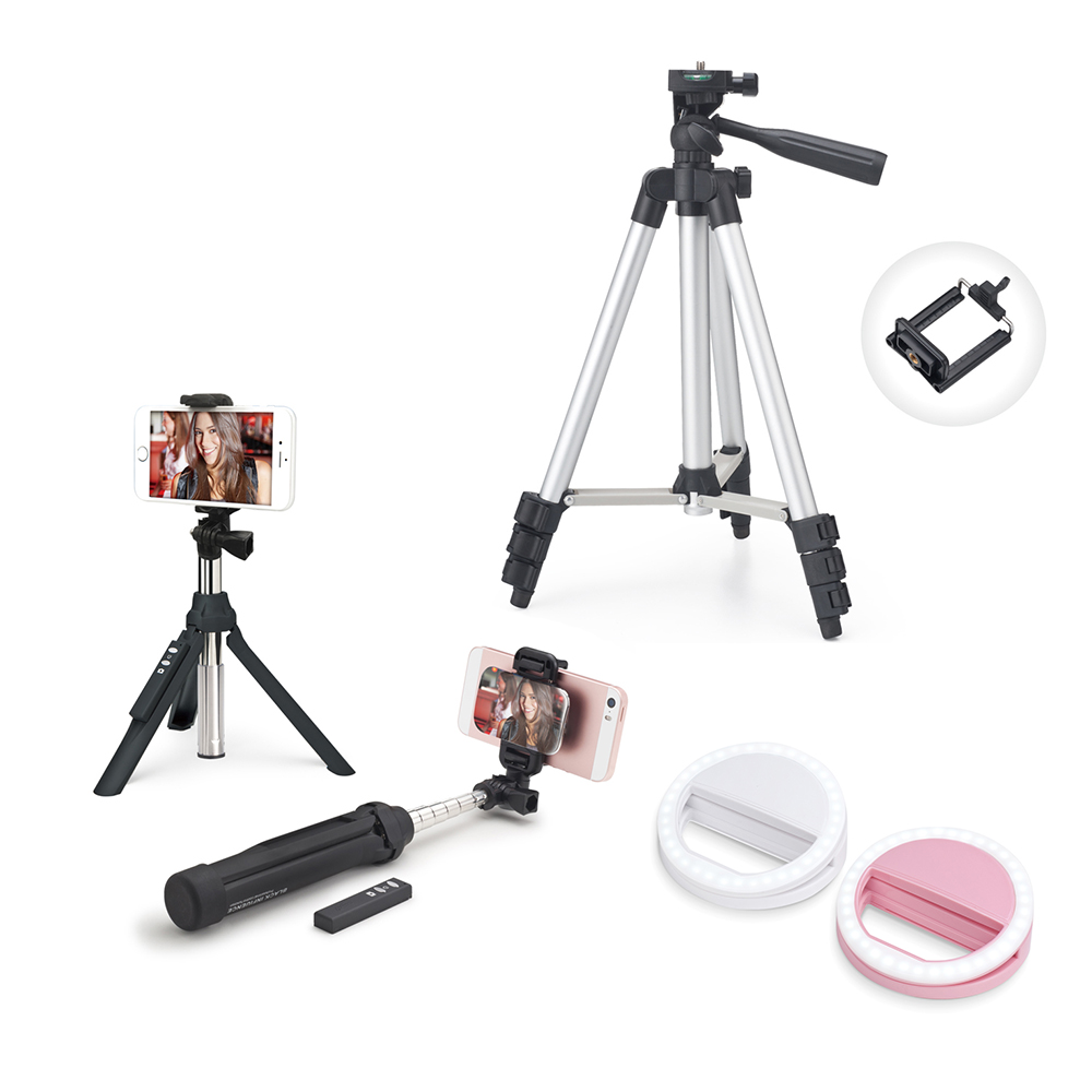 網美直播旅拍最佳夥伴藍牙自拍桿便攜自由拍攝最便利補光燈feat.三腳架直播最省力