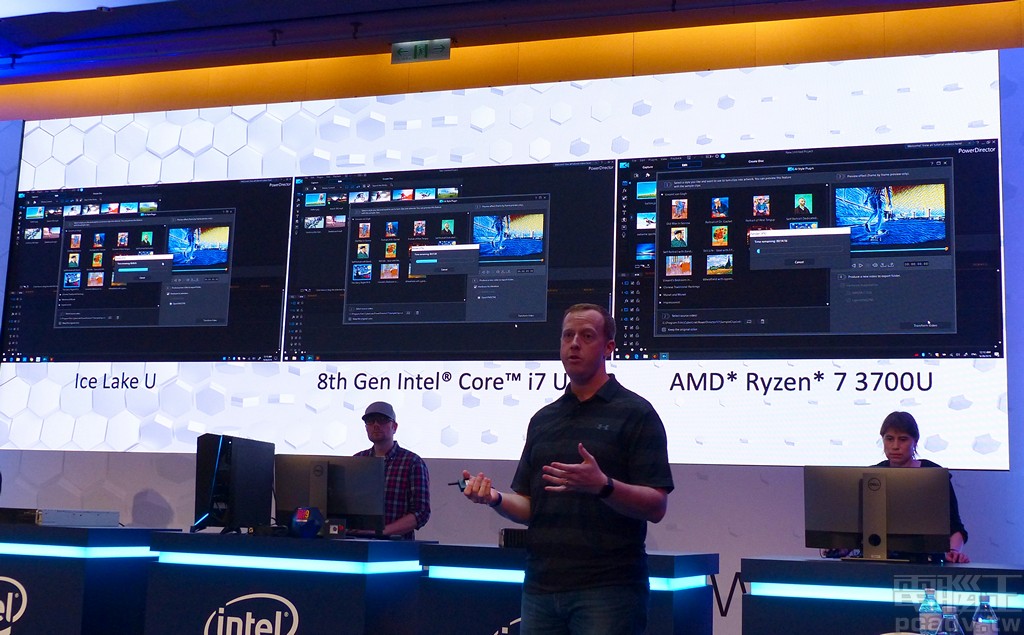 ▲ 影片套用 CyberLink AI Style Plugin，最左方 Ice Lake-U 進度條明顯長了許多，表示運算效能較高，可在較短時間內完成指定工作。