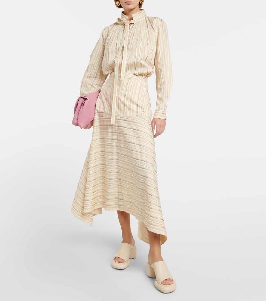 Joseph Dalwood striped cotton and silk-blend skirt