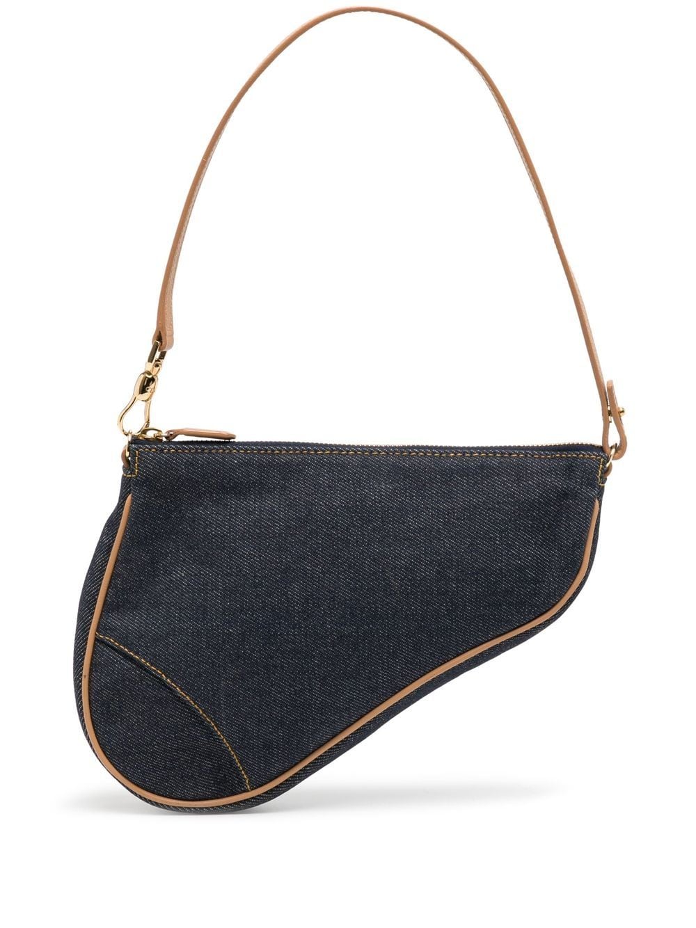 Christian Dior - 2001 pre-owned denim Saddle shoulder bag - women - Denim/Leather - One Size - Blue