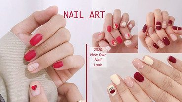 2020開春「霧面紅色系美甲」推薦！絕美磨砂質地搭配金箔、水鑽，貴氣又顯白！