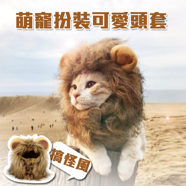 獅子頭套 貓狗扮裝可愛造型頭套【rc15y0061g】