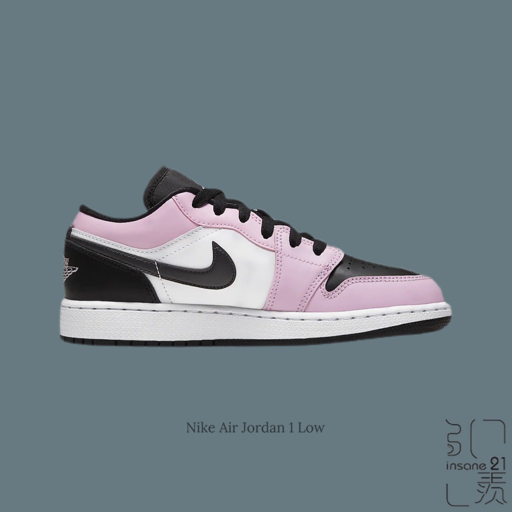 品名：NIKE AIR JORDAN 喬丹 1代 LOW 低筒 黑粉 櫻花粉 女款 554723-601【Insane-21】尺寸：24.5CM(6.5Y)25CM(7Y)商品敘述：全新台灣公司貨蝦皮