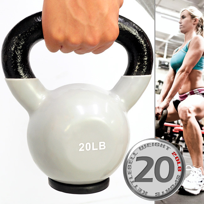 kettlebell包膠20磅壺鈴(橡膠底座) c113-2020