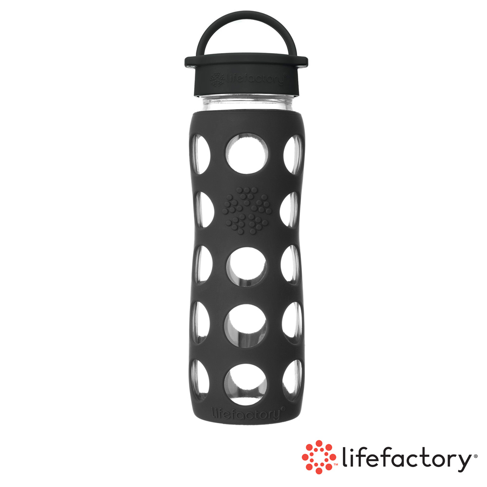 【Lifefactory】玻璃水瓶平口650ml-黑