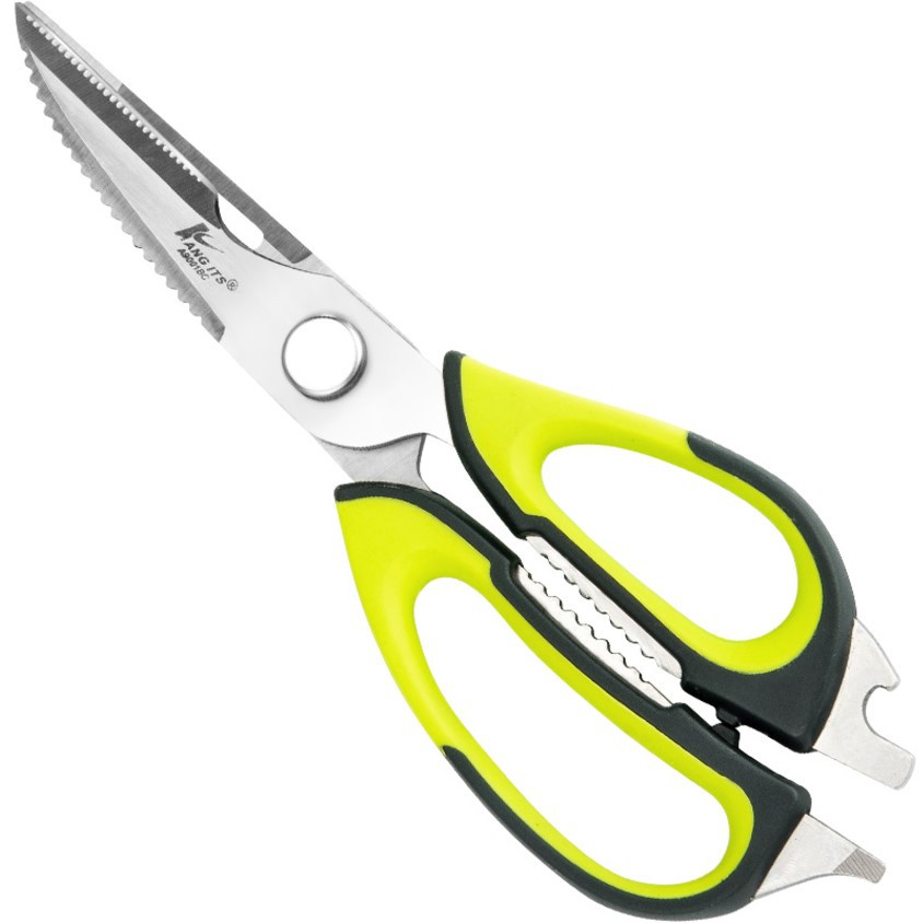 等級：出口級長度：225MM厚度：3.0MM重量：258g材料：優質2cr13不銹鋼+食品級安全塑料手柄+完美無縫的注塑工藝1、剪體採用優質2cr13不銹鋼2、可剪魚、雞、鴨，還有刮魚鱗 削皮器 開貝