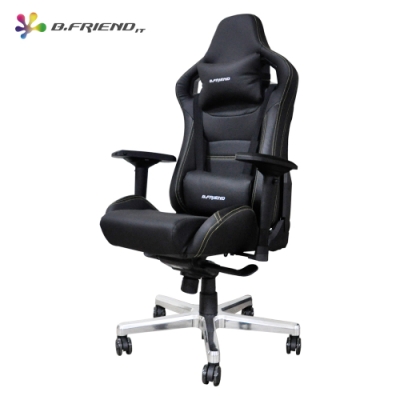 椅背可向後傾至180度 4D多向位扶手 鋼製防爆青蛙托 人體工學包覆式座椅 五爪鋁合金腳座