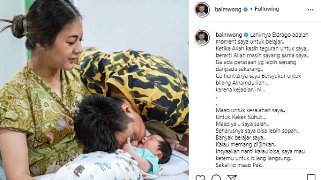 Baim Wong Akhirnya Minta Maaf ke Kakek Suhud