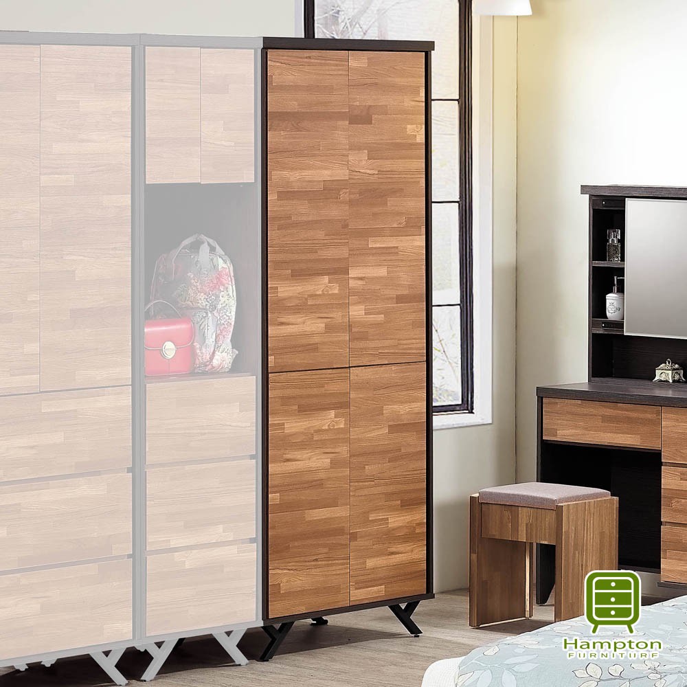 商品特色:全木心板製耐重耐壓貼耐磨紙積層紋理 木紋自然樸實尺寸：80*55*203cm顏色：咖啡色是否需組裝:否 專人配送組裝材質: 全木心板製----------------------------