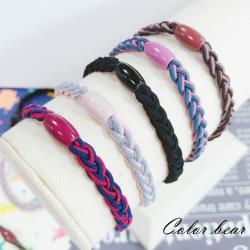 ◎基本雙色系髮束編織麻花系列，可當手環配戴，隨心所欲做搭配|◎|◎品牌:無款式:髮圈/髮束材質:商品材質：布料，彈力皮筋顏色:多色組合出口地:台灣品牌國家:台灣產地:台灣