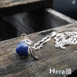Hera 赫拉 925純銀手作天然青金石羽毛項鍊/鎖骨鍊