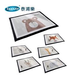◎加厚設計、安全舒適 底部高密防滑纖維布|◎愛普森環保印染，不退色不起球|◎清洗容易，可直接丟洗衣機類型:防撞地墊/爬行墊/遊戲墊主材質:棉材質說明:棉質特色:防滑,可機洗,無毒花色圖案:動物紋入數: