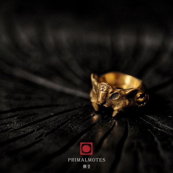 【微塵出品】鎮虎卡環十二生肖守護系列文玩手串百香籽diy金飾品