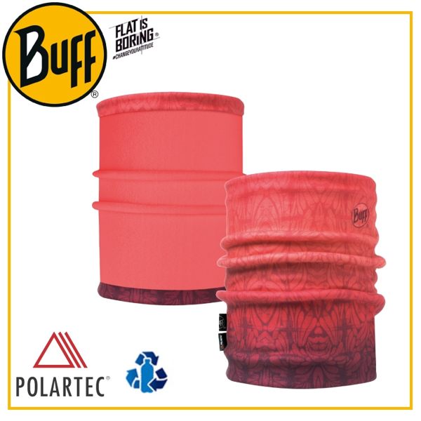 【BUFF 西班牙 雙面 POLAR保暖領巾 粉系花叢】118011/頭巾/圍脖/帽子/口罩/圍巾/吸溼排汗