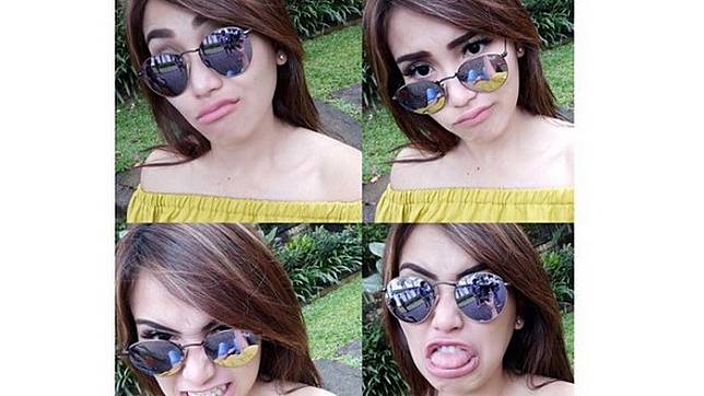 10 Foto Bukti Ayu Ting Ting Tetap Kece Meski Pose 'Jelek' Saat Selfie