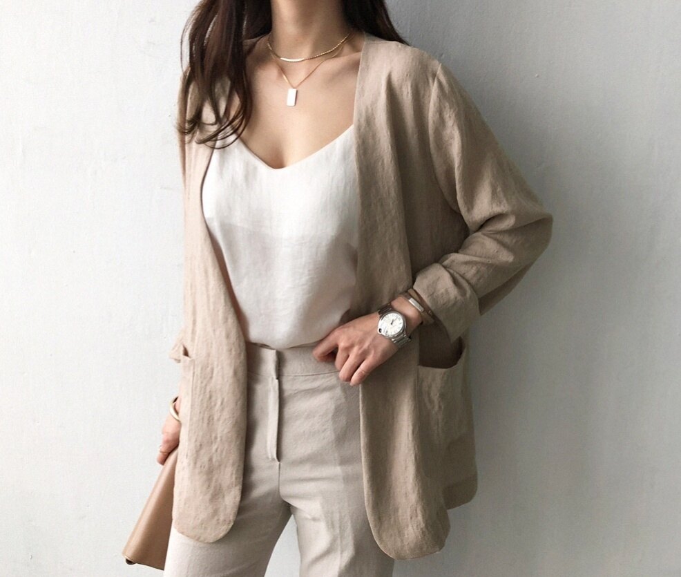 韓國空運防曬好物棉麻外套 正韓 與眾不同就靠這件西裝外套 艾爾莎 【TLS00325】