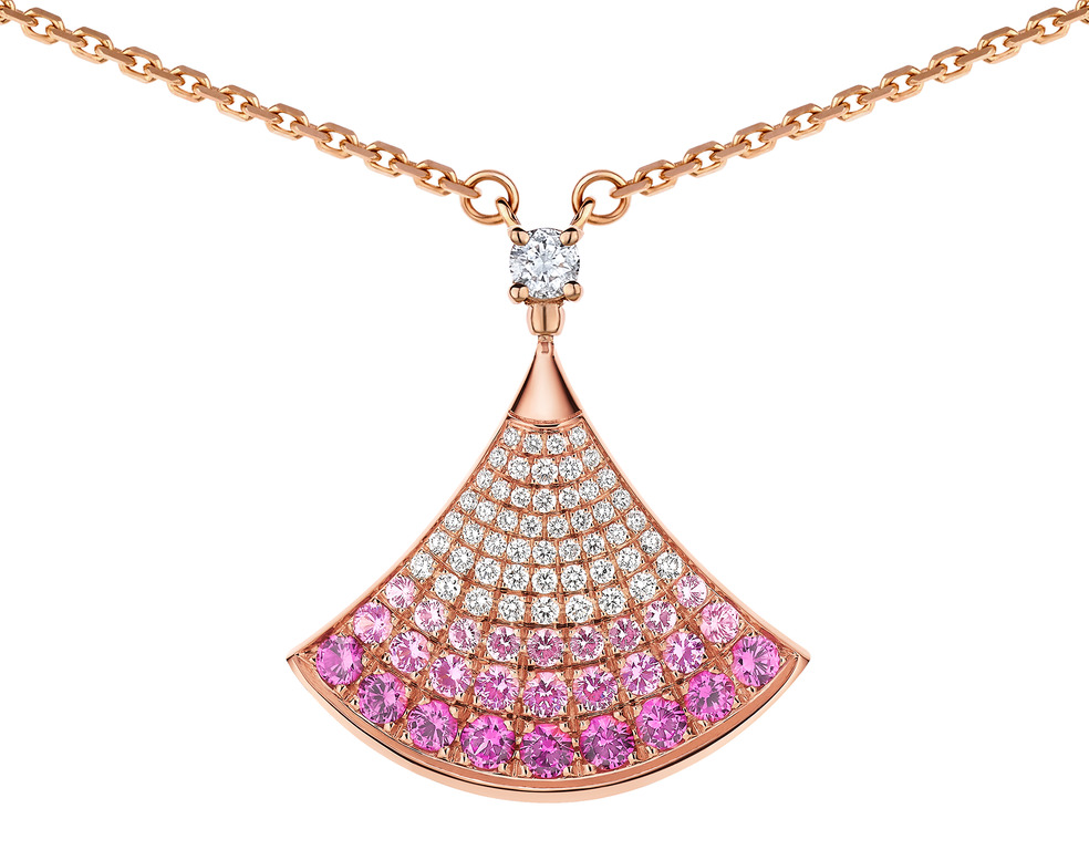 細膩挑選的粉紅剛玉，展現女神優雅魅力，18K玫瑰金，鑽石與粉紅剛玉項鍊 - 358436