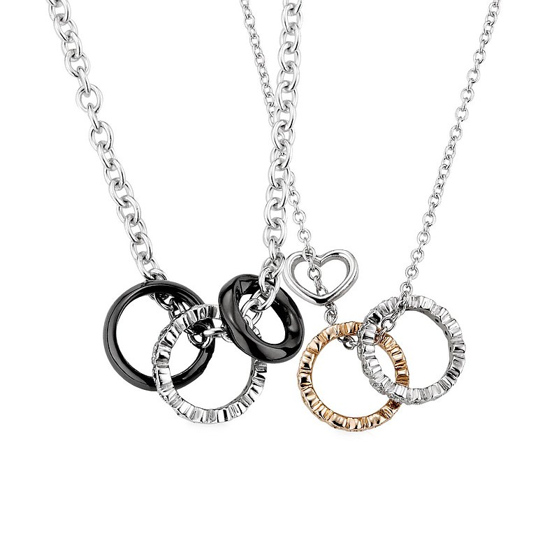 ::免費刻字:: 流轉彩色美滿愛情 925純銀 情侶項鍊 一對販售