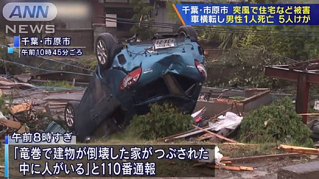 哈吉貝造成1死。圖／翻攝自ANN NEWS YouTube