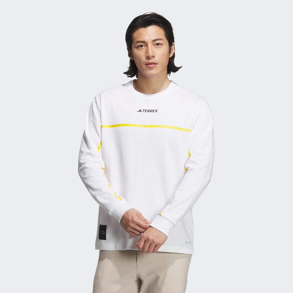 ADIDAS NATIONAL GEOGRAPHIC AEROREADY 吸濕排汗 男 長袖上衣 白