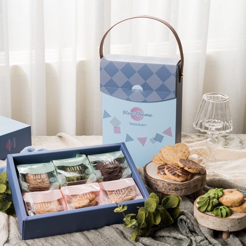 【秉醇烘焙坊 】英格蘭手提禮盒 六入小禮盒 手工餅乾禮盒 堅果塔禮盒 客製化禮盒 伴手禮 常溫餅乾禮盒
