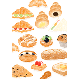 菓子パンおいしいよ（シンプルベージュ）