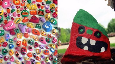 爸爸帶著 6 小孩一年畫遍 1000 顆石頭 可愛到讓人想要收藏當作裝飾品！