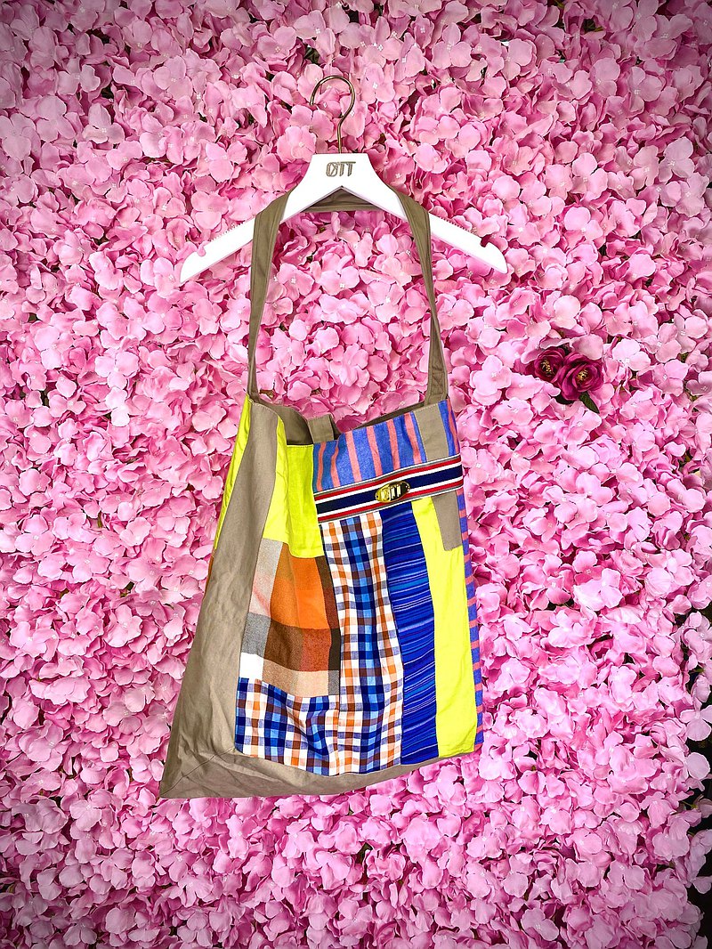 日系 一袋兩用*雙面袋* 拼布格仔條子 側背袋 斜背袋 電腦包 筆電包 Double Style bag Notebook bag