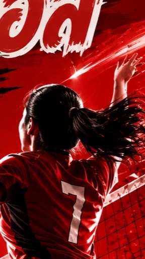 วอลเลย์บอล สีเเดง🔴