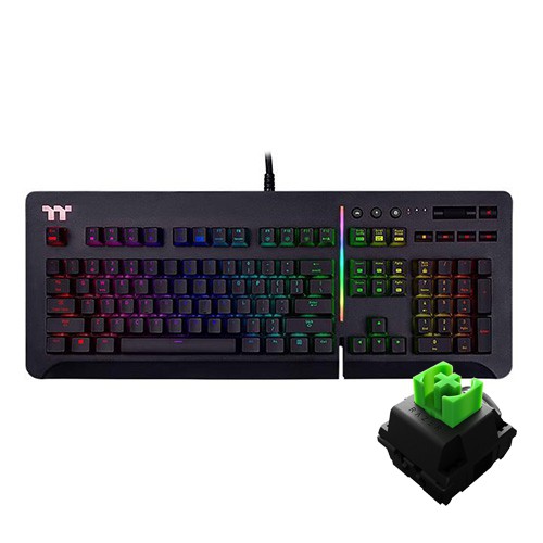 【商品特色】1、支援TT RGB PLUS2、Razer機械式綠軸3、多媒體數位功能鍵4、支援亞馬遜 Alexa5、航太等級鋁金屬上蓋6、三區側邊RGB幻彩燈光7、全區無衝突防鬼鍵設計8、全面連動雷蛇