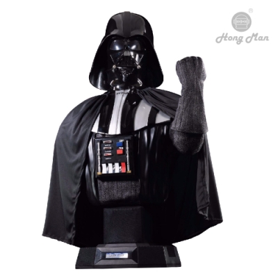 高度還原電影原型 絕地武士 1:1大小製作 復刻電影角色 經典反派黑武士半身胸像 暗黑勢力反派者 開機專屬音效 紅色LED開機指示燈