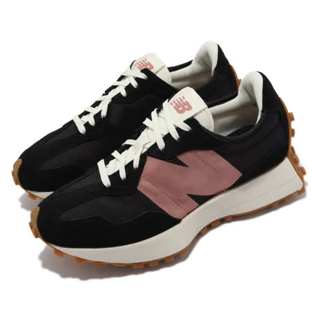 New Balance 休閒鞋 327 復古 N字鞋 女鞋 紐巴倫 穿搭推薦 經典跑鞋 麂皮 黑 粉 WS327HR1-B WS327HR1-B
