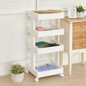 中心支柱設計，收納取物好便利 DIY簡易安裝，輕鬆不費力 四層高度適中，生活小物好收納