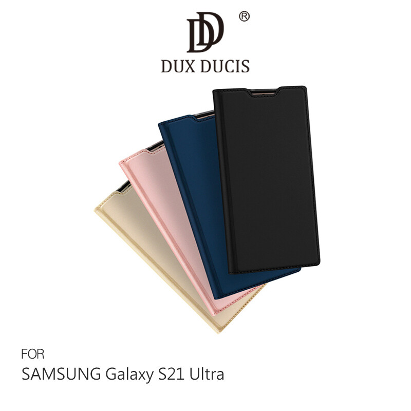 商品品牌dux ducis 適用機型samsung galaxy s21 ultra 商品規格全覆式 商品材質tpu+pu 提供顏色黑色藍色金色玫瑰金 內容物skin pro 皮套*1 精選材質觸感如