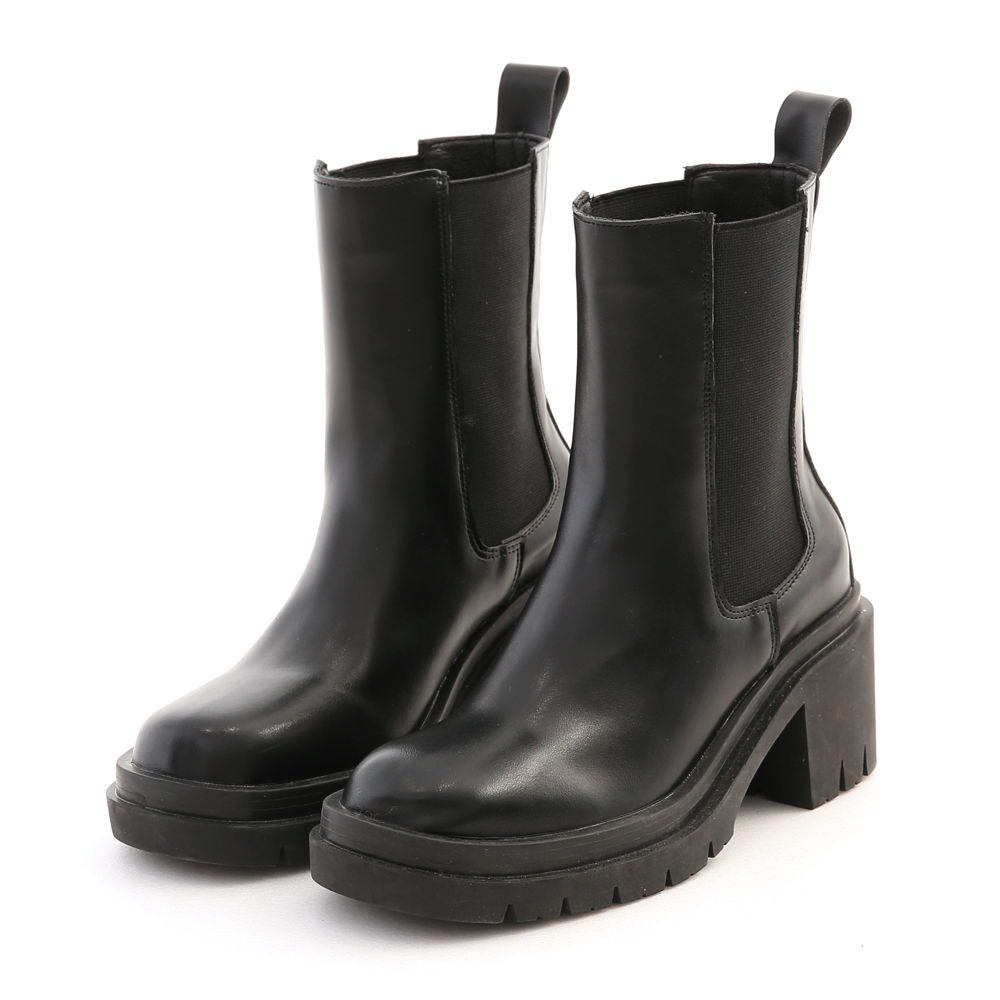 D+AF 歐美時尚．厚底高跟切爾西短靴